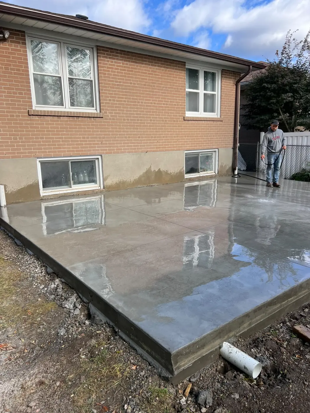 Concrete patio installation in the GTA