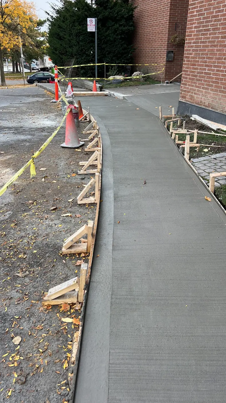 Concrete walkway installation in the GTA
