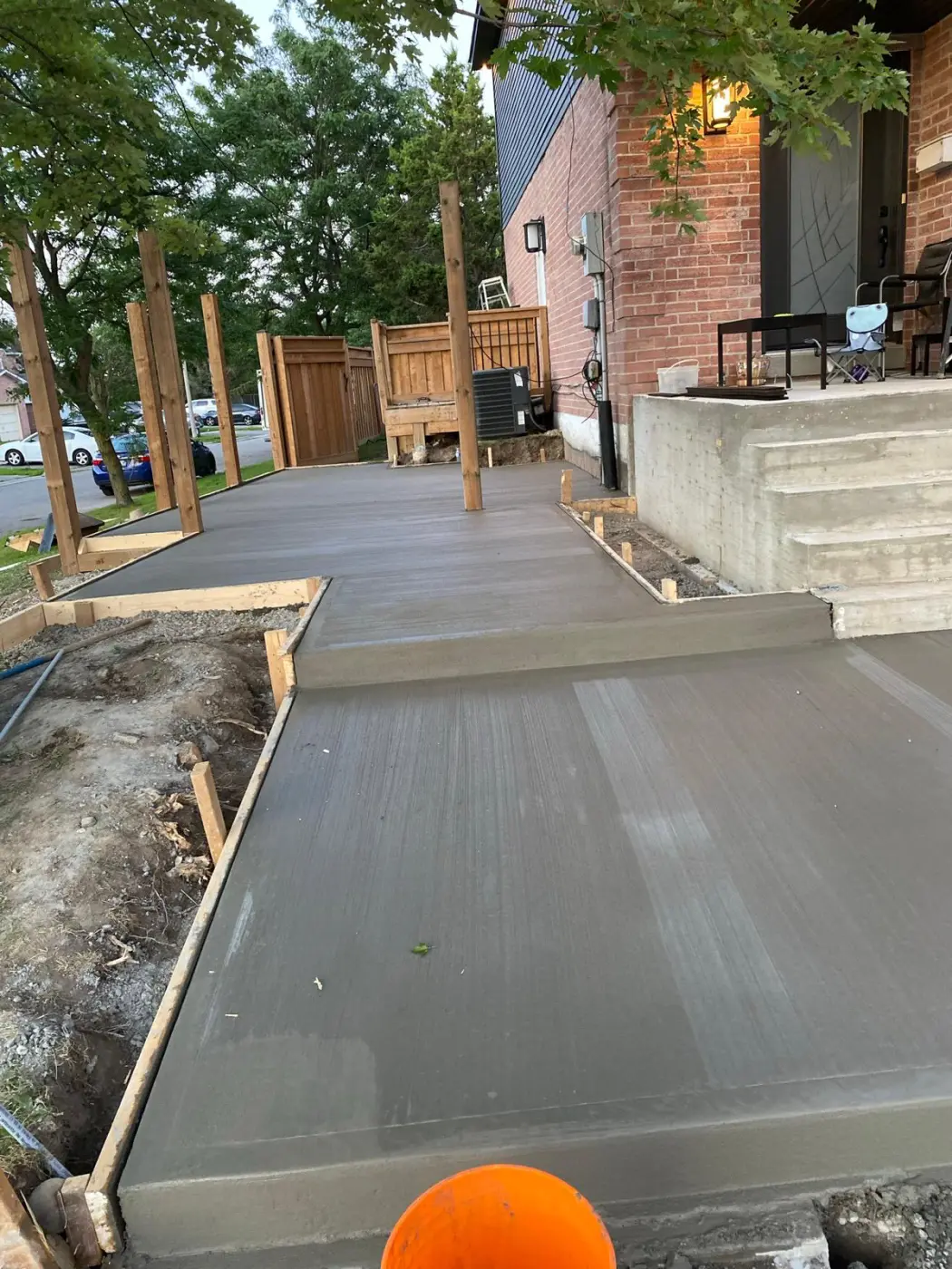 Concrete walkway installation in the GTA