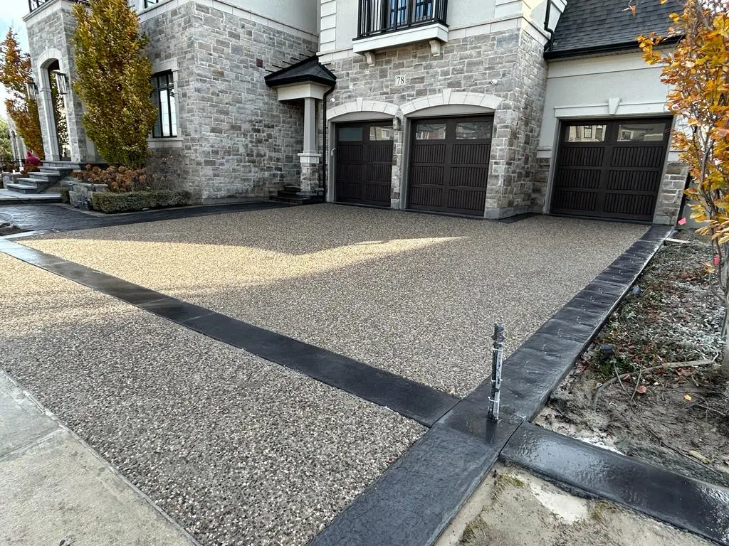 Exposed aggregate concrete finish in the GTA