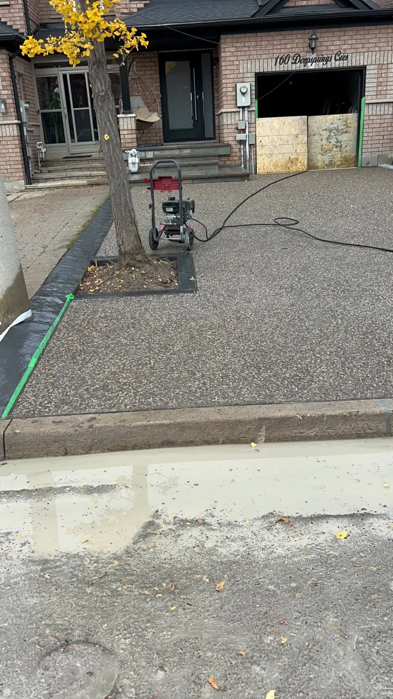 Exposed aggregate concrete finish in the GTA