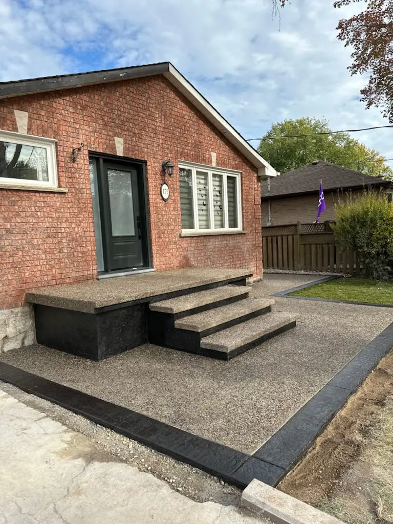 Exposed aggregate concrete finish in the GTA